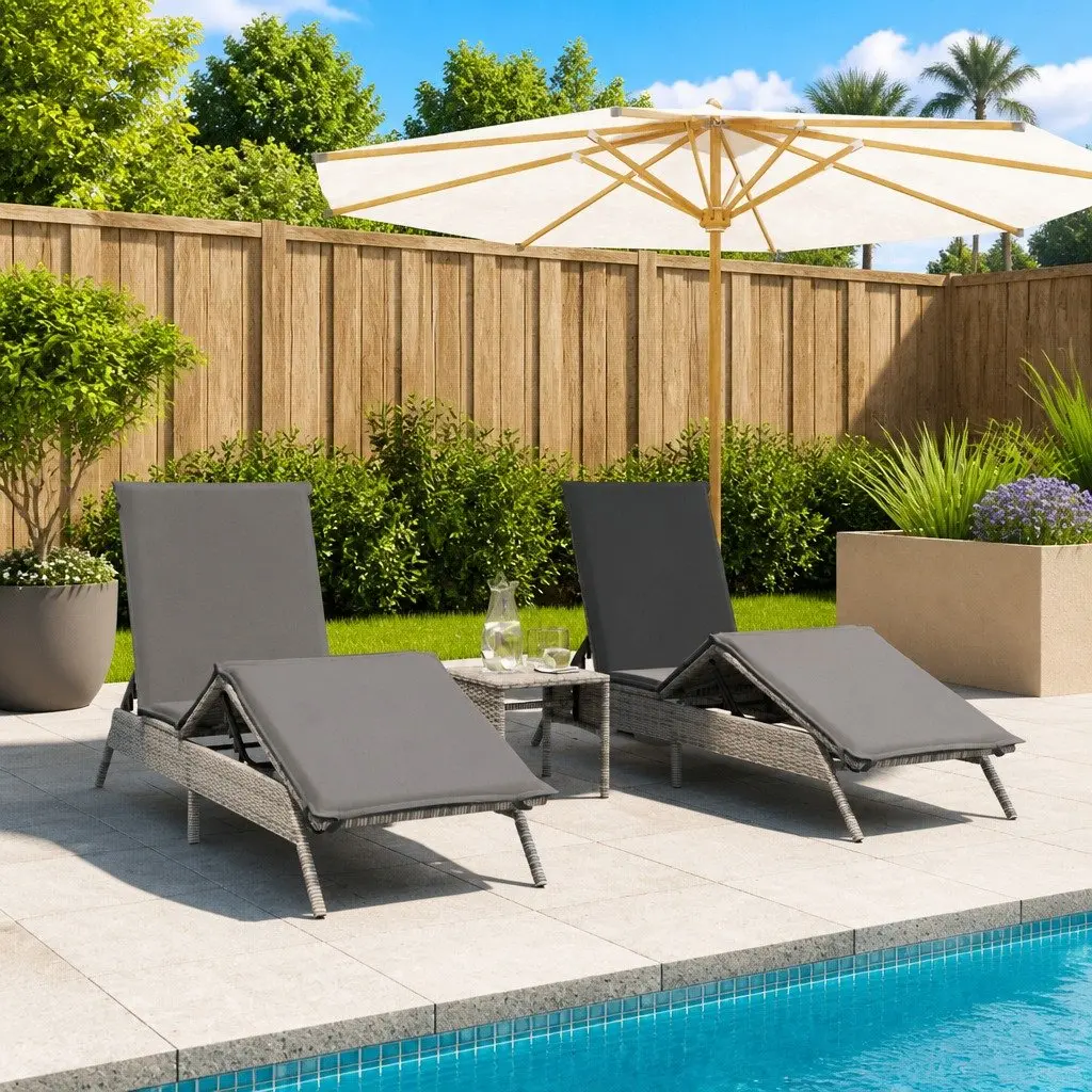 Sun Lounger Set with Adjustable Comfort