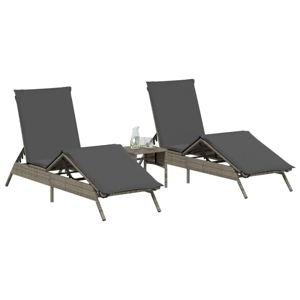 Sun Lounger Set with Adjustable Comfort