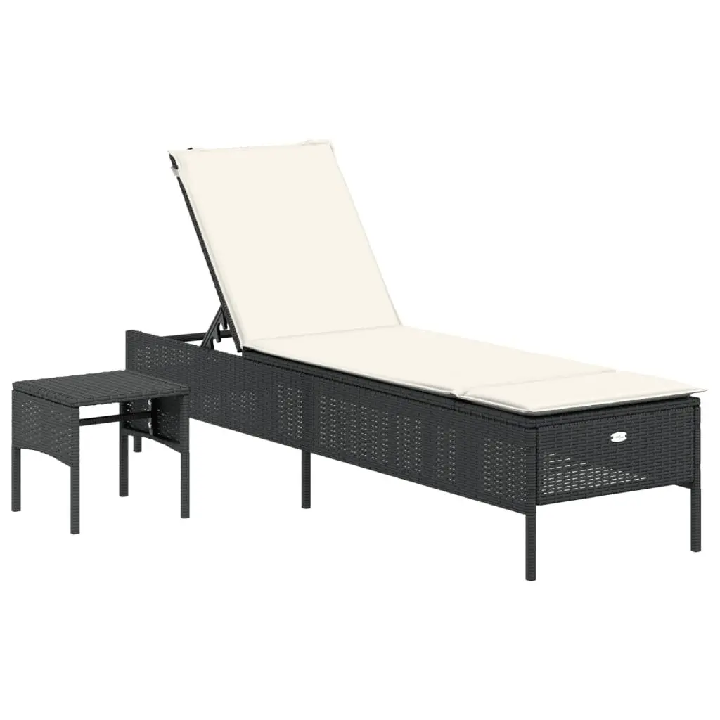 Sun Lounger with Adjustable Backrest and Cushion