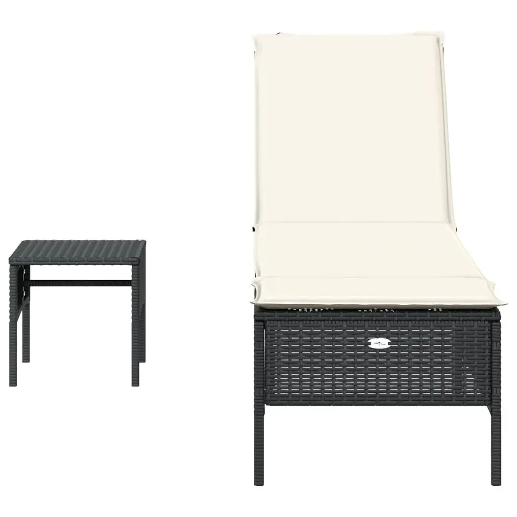 Sun Lounger with Adjustable Backrest and Cushion