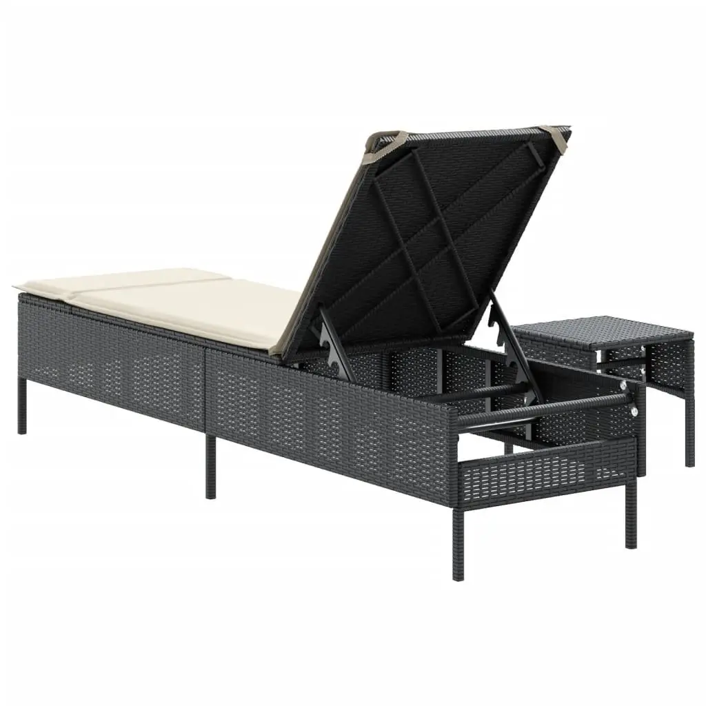 Sun Lounger with Adjustable Backrest and Cushion