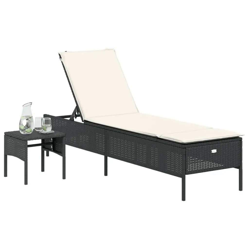Sun Lounger with Adjustable Backrest and Cushion