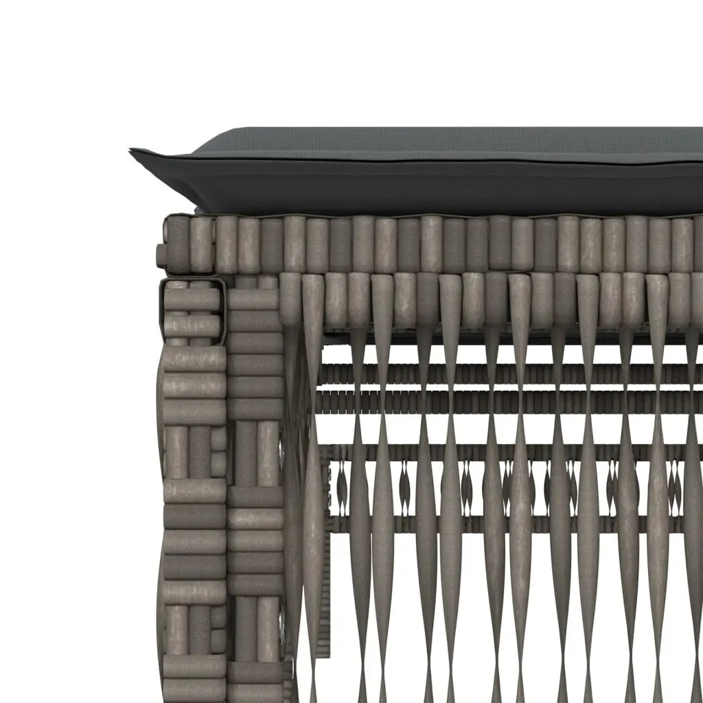 Outdoor Reclining Chair Grey Adjustable Backrest with Cushion and Durable Frame