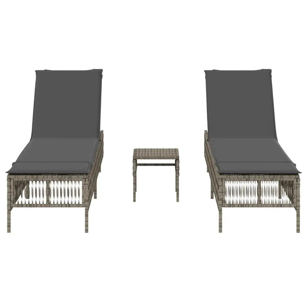 Grey Sun Loungers Set for Outdoor Enjoyment