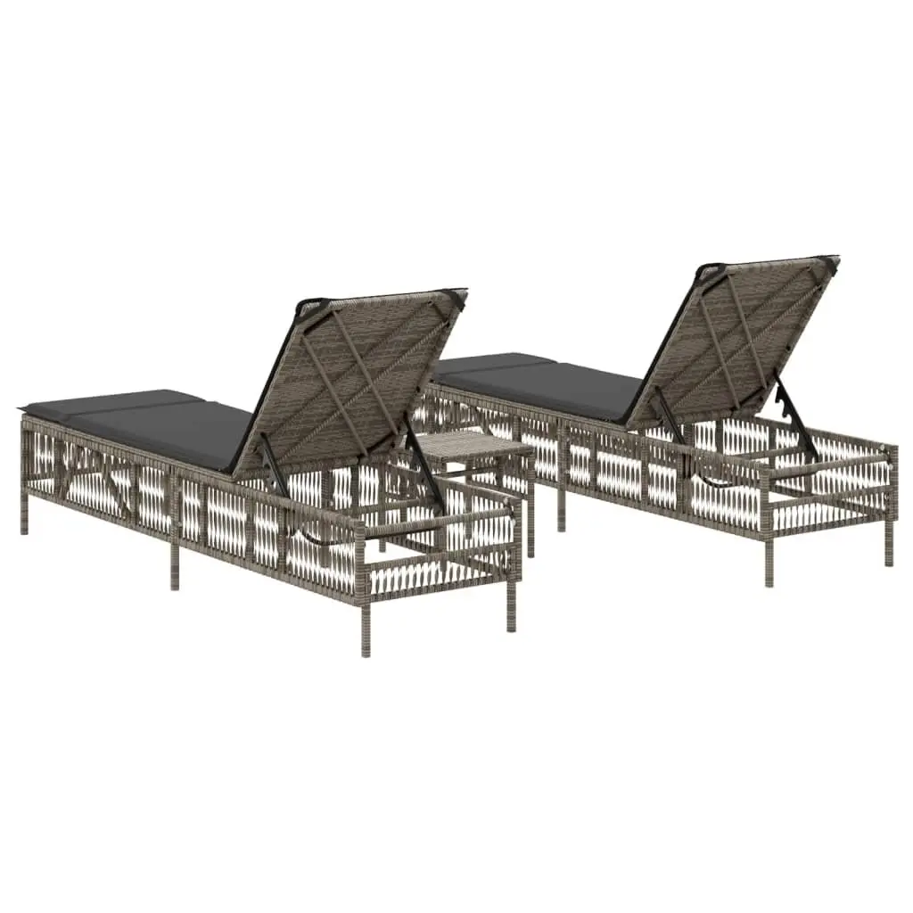 Grey Sun Loungers Set for Outdoor Enjoyment