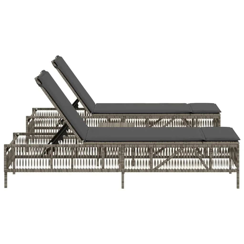 Grey Sun Loungers Set for Outdoor Enjoyment