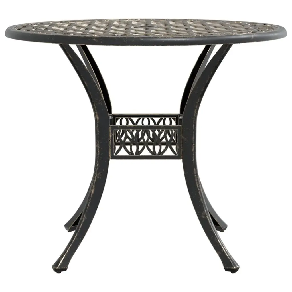 Garden Table Brown Round Outdoor Patio Furniture Umbrella Hole Ø90x75 cm