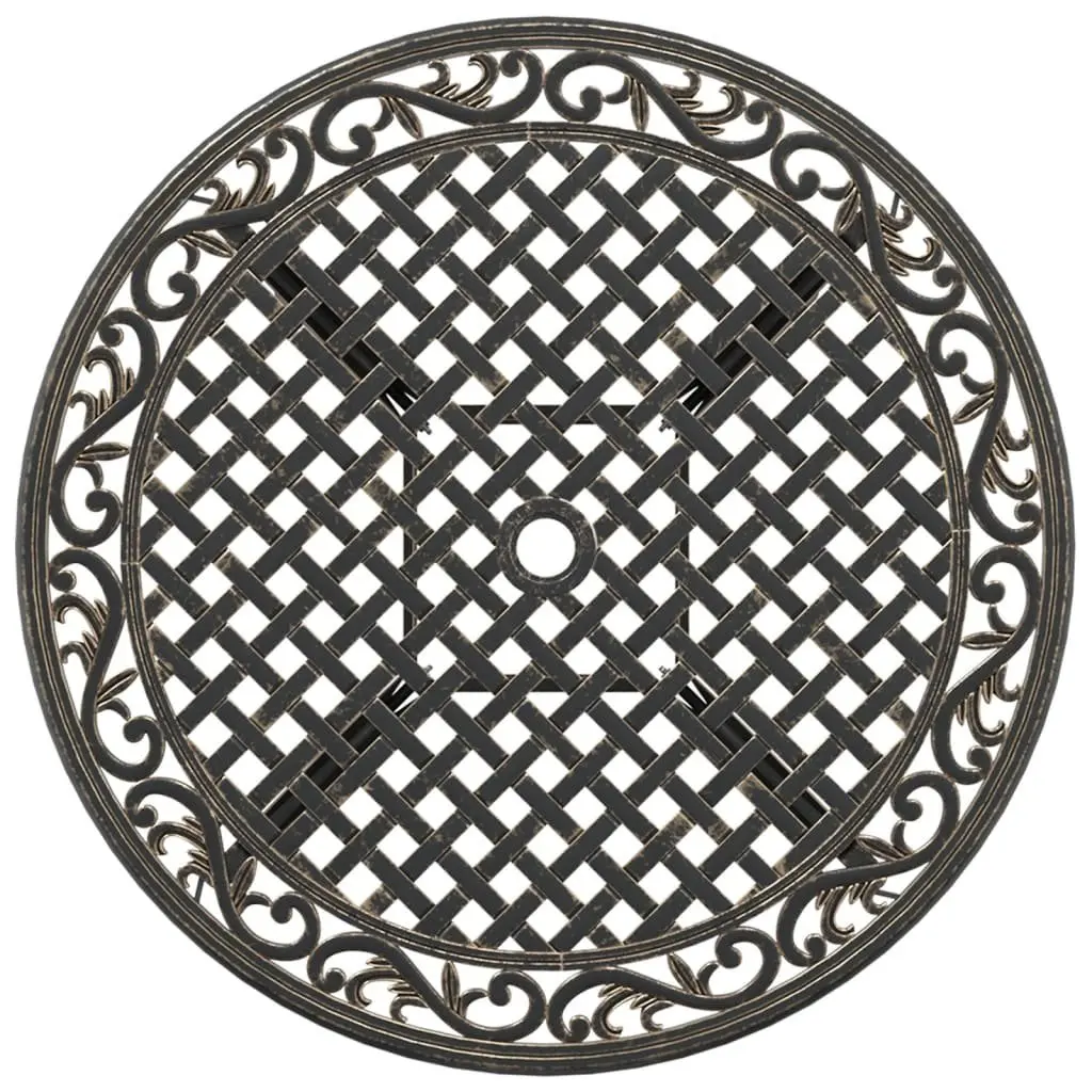 Garden Table Brown Round Outdoor Patio Furniture Umbrella Hole Ø90x75 cm