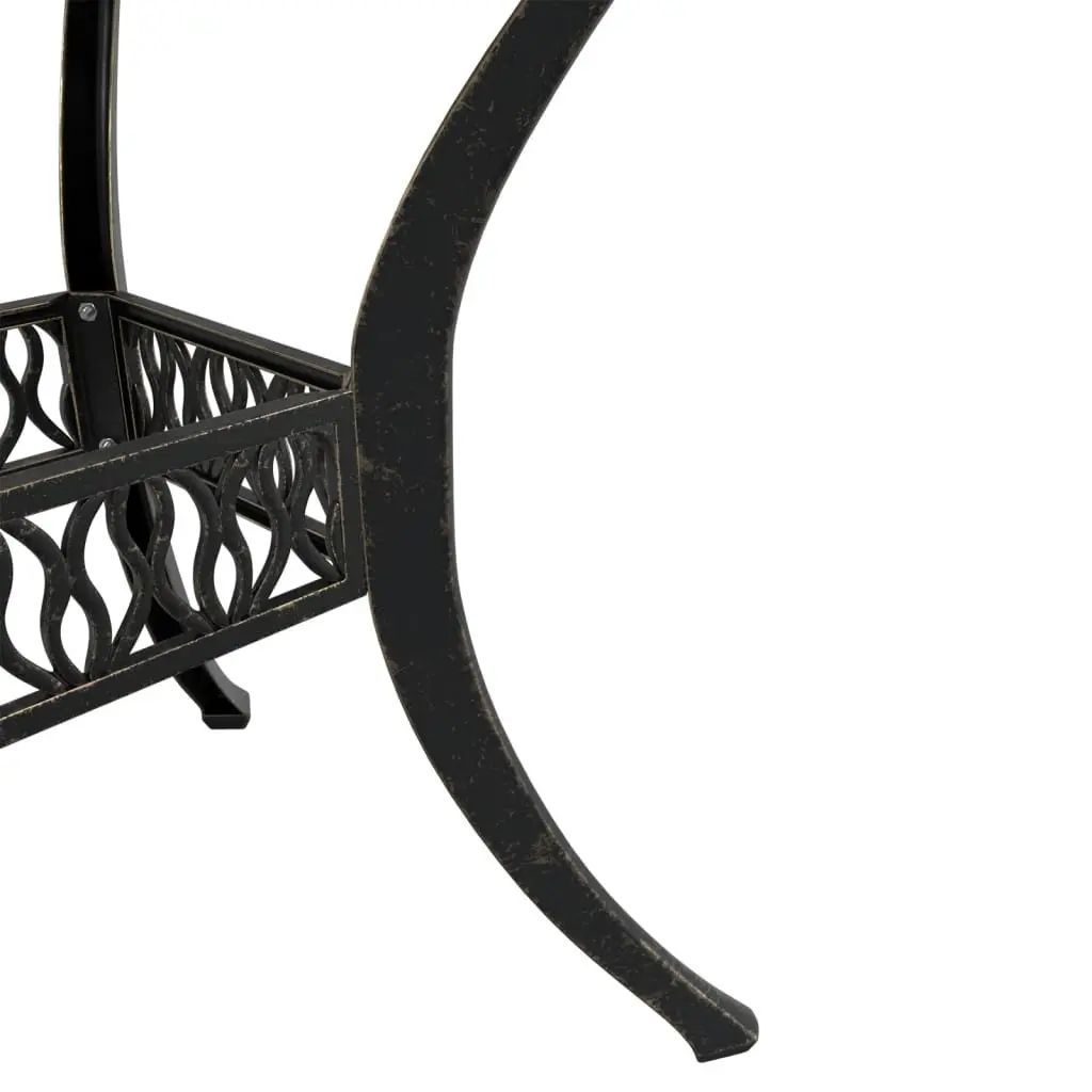 Garden Table Brown Round Outdoor Patio Furniture Umbrella Hole Ø90x75 cm