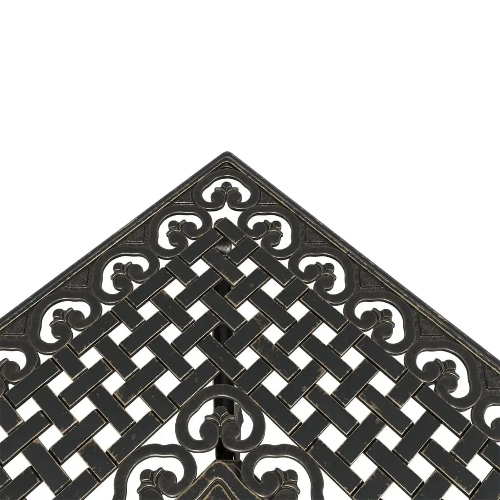 Garden Table 80x80x75cm Brown Cast Aluminium Outdoor Patio Furniture Umbrella