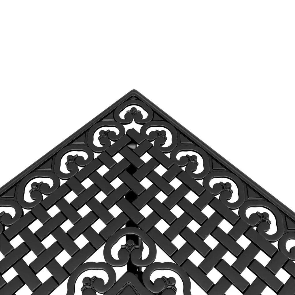 Garden Table Black Outdoor Patio Furniture Cast Aluminium 80x80x75 cm Umbrella