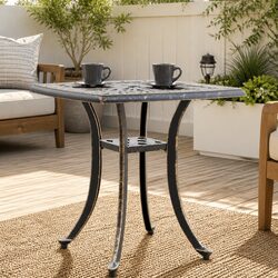 Your Friendly Brown Garden Table with Umbrella Feature