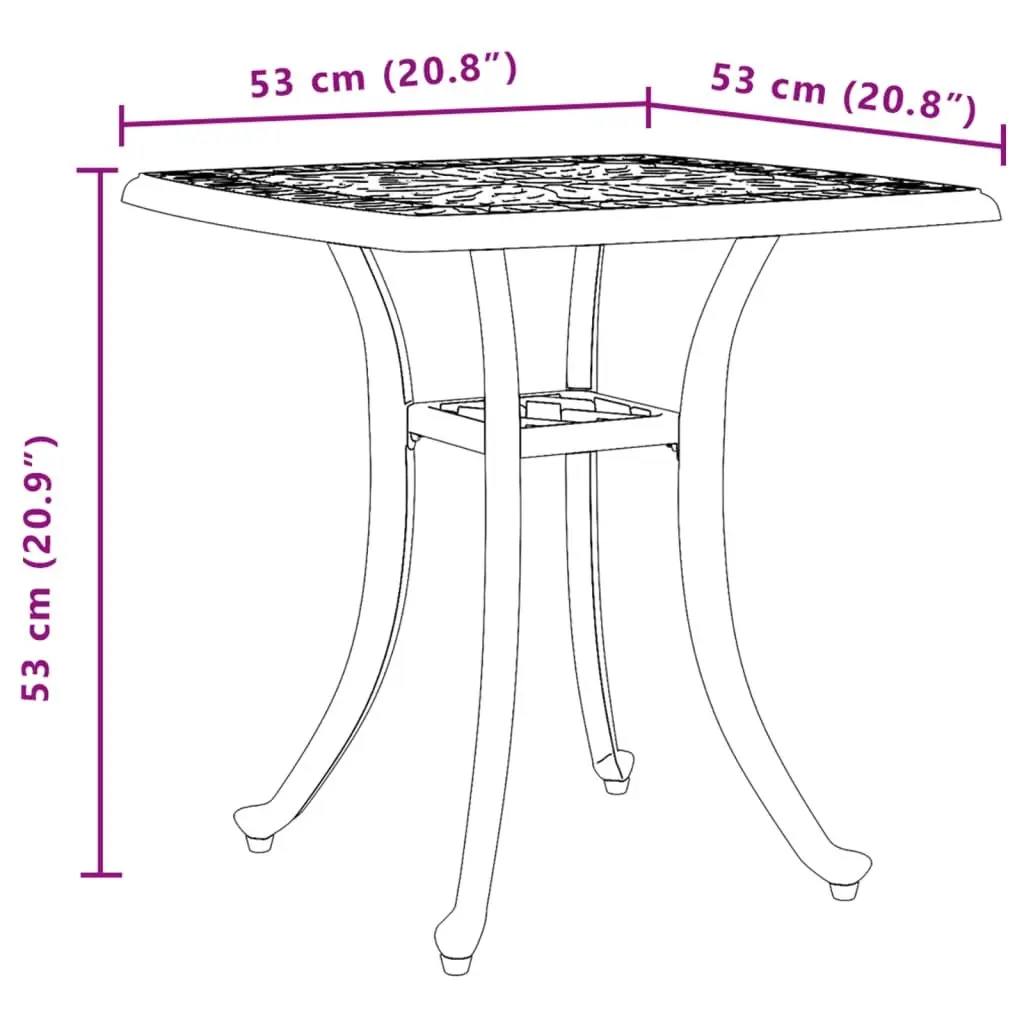 Garden Table Brown Outdoor Patio Furniture Cast Aluminium Umbrella Hole