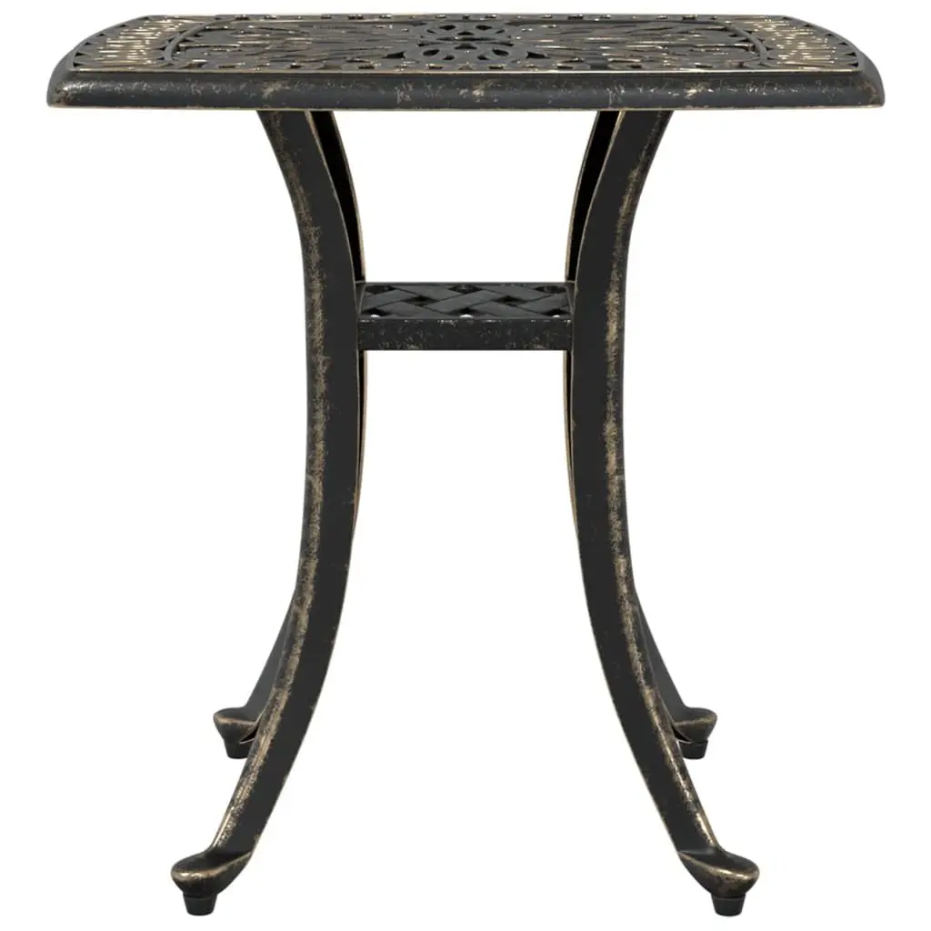 Garden Table Brown Outdoor Patio Furniture Cast Aluminium Umbrella Hole