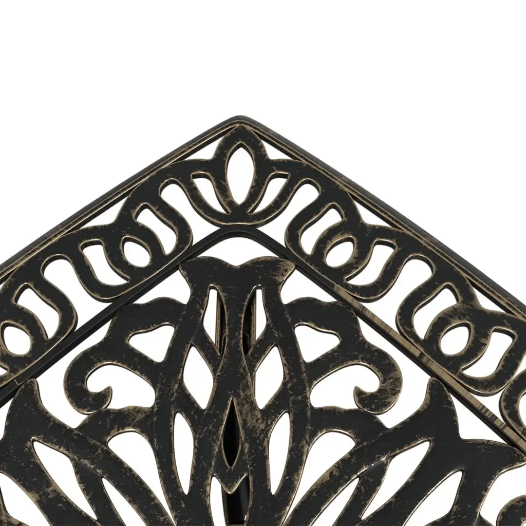 Garden Table Brown Outdoor Patio Furniture Cast Aluminium Umbrella Hole