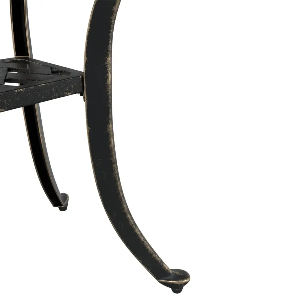 Garden Table Brown Outdoor Patio Furniture Cast Aluminium Umbrella Hole
