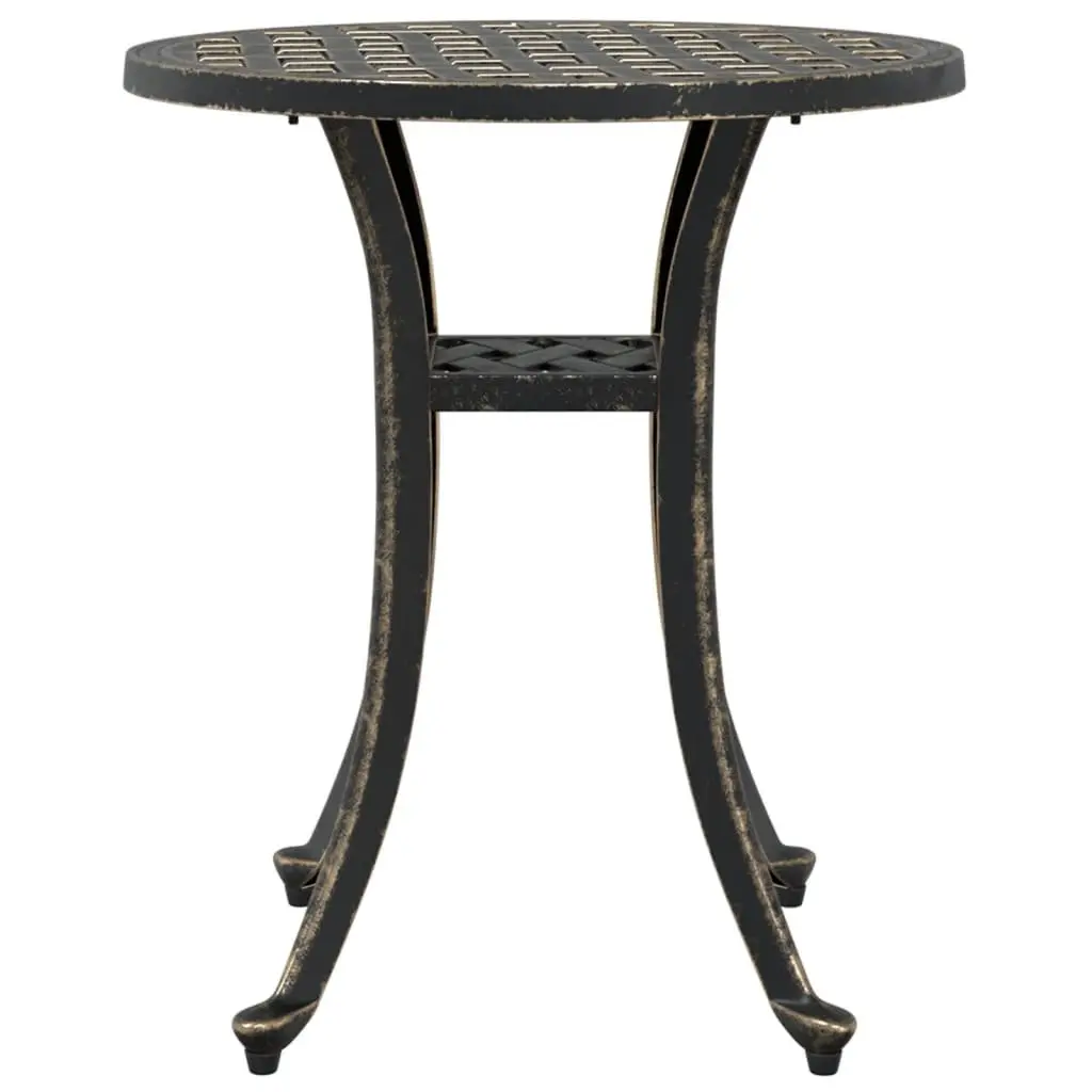 Garden Table Brown Ø48x53cm Round Outdoor Patio Furniture with Patterned Top