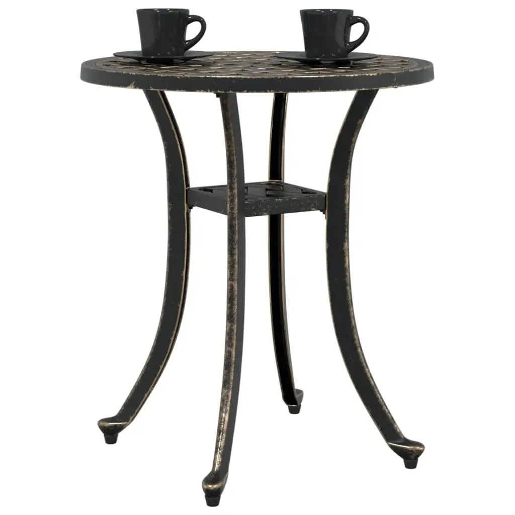 Garden Table Brown Ø48x53cm Round Outdoor Patio Furniture with Patterned Top
