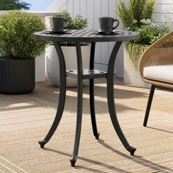 Concise Garden Table: Round, Lightweight, Ø48x53cm