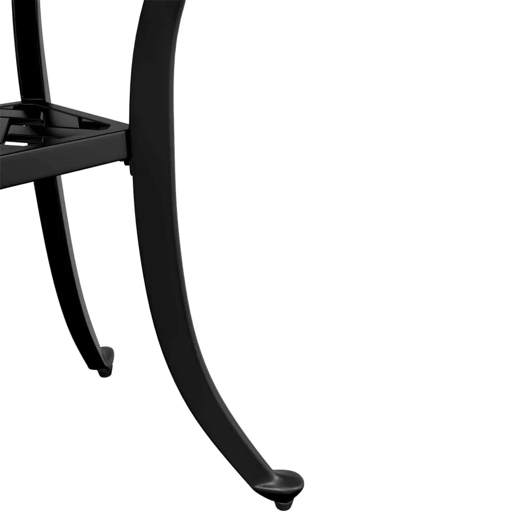Garden Table Round Outdoor Patio Furniture Black Ø48x53cm Dining Side Table