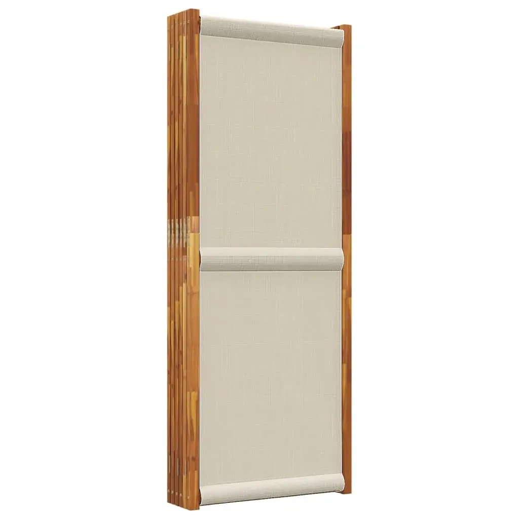 6-Panel Room Divider Grey Folding Privacy Screen Indoor Outdoor Space Partition
