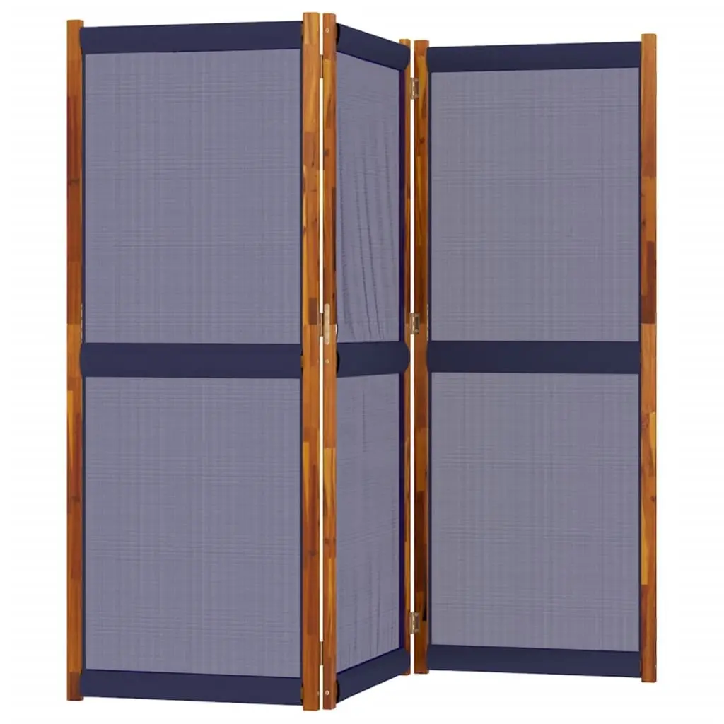 3 Panel Room Divider Blue Folding Privacy Screen Space Partition Indoor Outdoor 210x180cm
