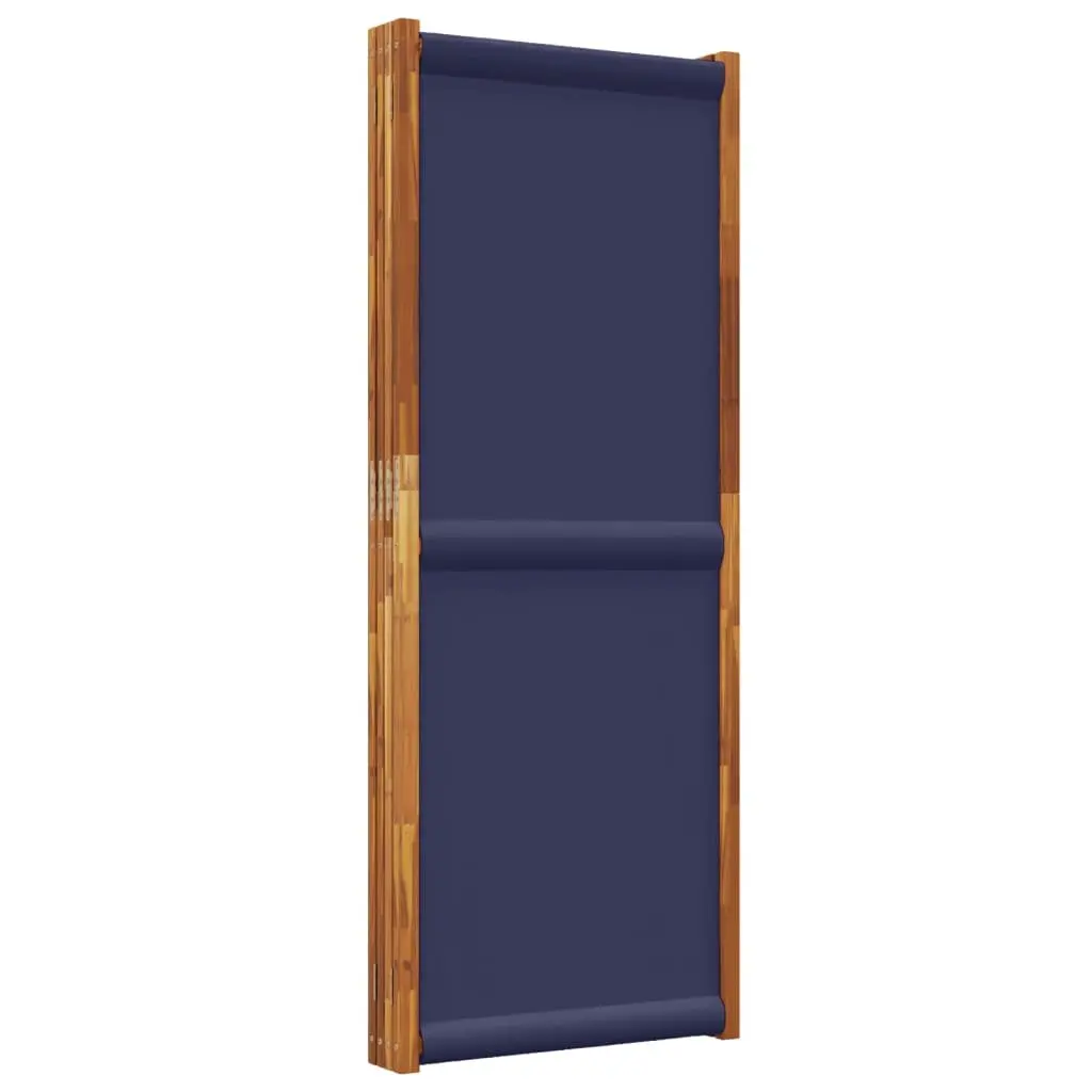 4-Panel Room Divider Dark Blue Folding Privacy Partition Indoor Outdoor