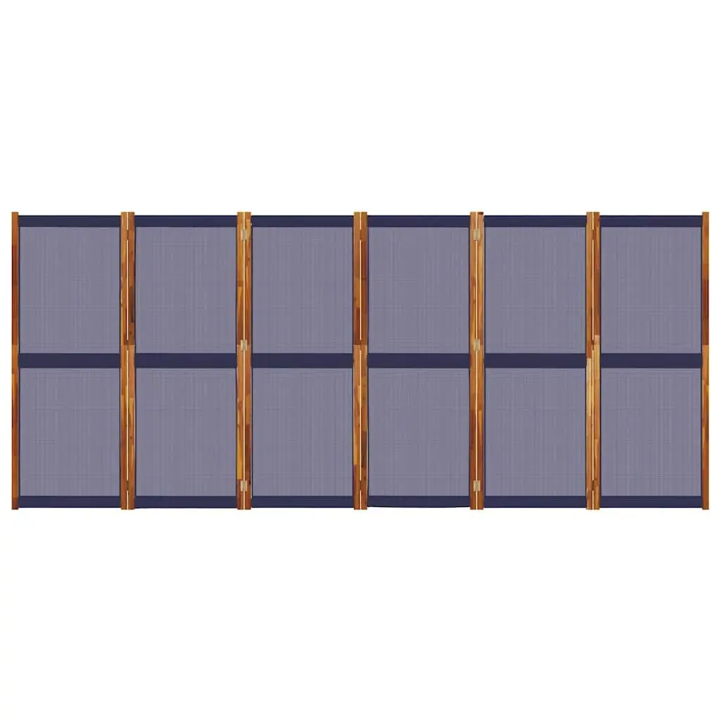 6 Panel Folding Privacy Screen Dark Blue Indoor Outdoor Room Divider 420x180cm