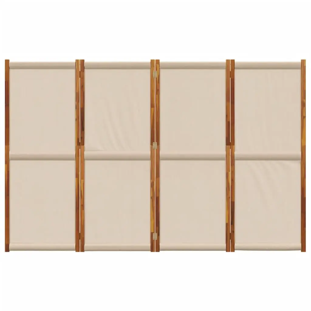 4-Panel Room Divider Taupe Indoor Outdoor Folding Privacy Screen Durable Construction