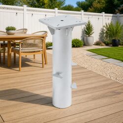 Compact and Strong Silver Steel In-Ground Parasol Base