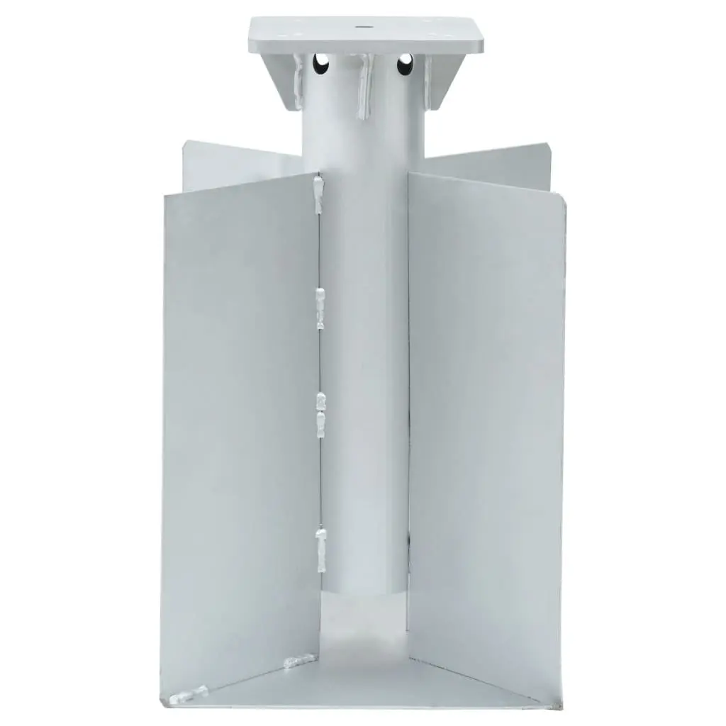 In-Ground Parasol Base Silver 27.5x27.5x45cm Metal Embedded Installation Outdoor Umbrella Stand