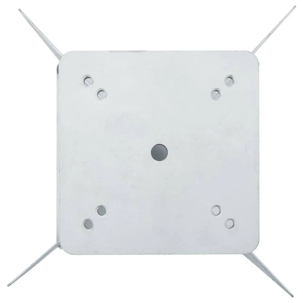 In-Ground Parasol Base Silver 27.5x27.5x45cm Metal Embedded Installation Outdoor Umbrella Stand