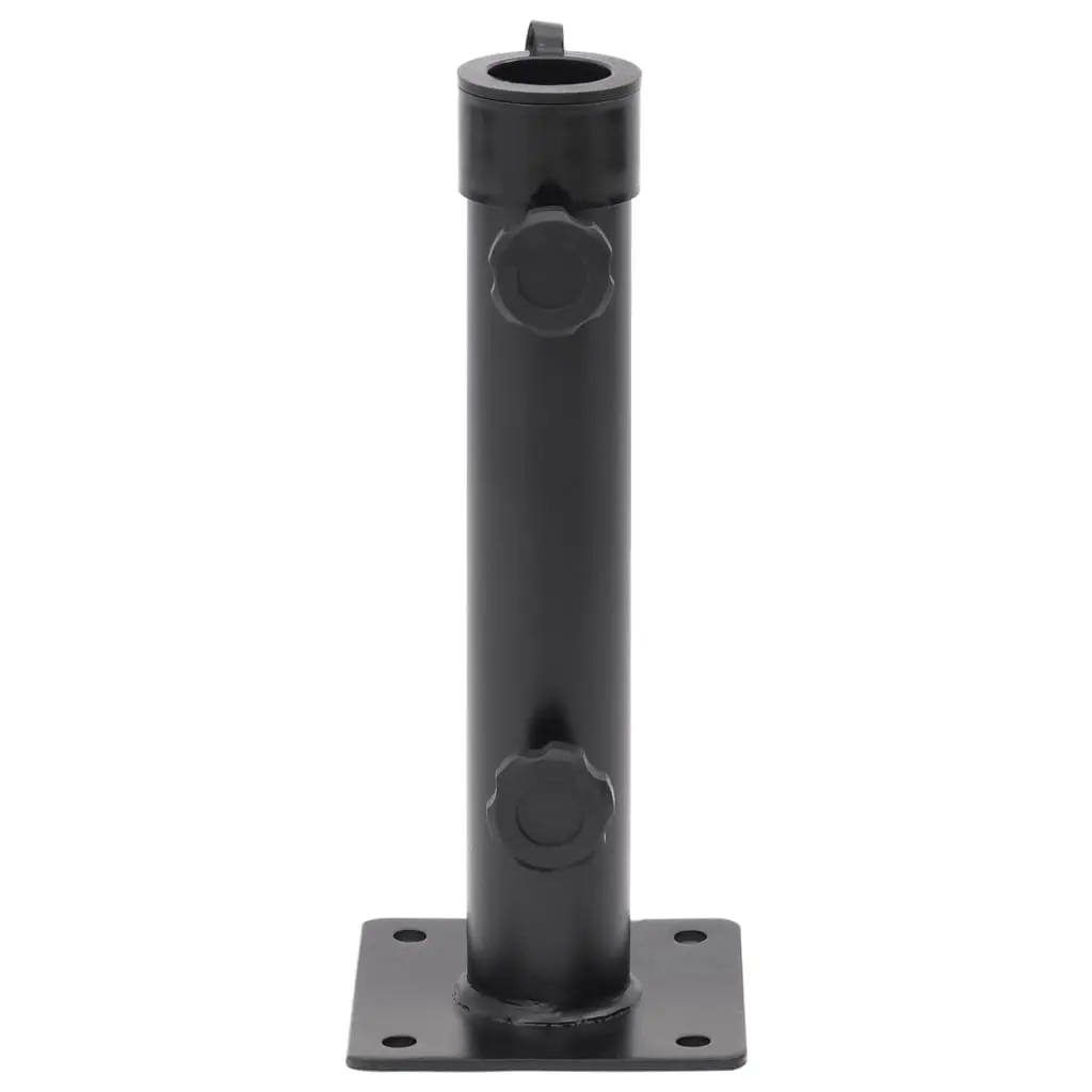 Parasol Base for 38mm 48mm Pole Outdoor Umbrella Stand Portable Steel Matt Black