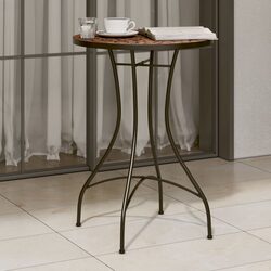Compact Mosaic Bistro Table in Orange Ceramic