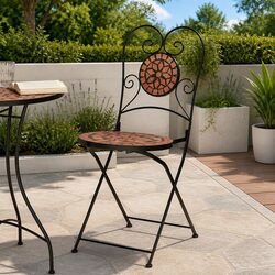 Foldable Bistro Chairs, Set of 2 in Mosaic Orange