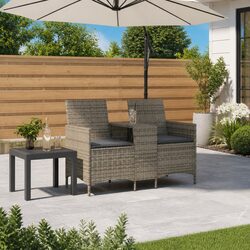 2-Seater Outdoor Sofa with Central Table