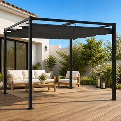 Compact 3x3m Gazebo with Retractable Roof