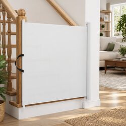 White Retractable Pet Gate - 102.5x125 cm
