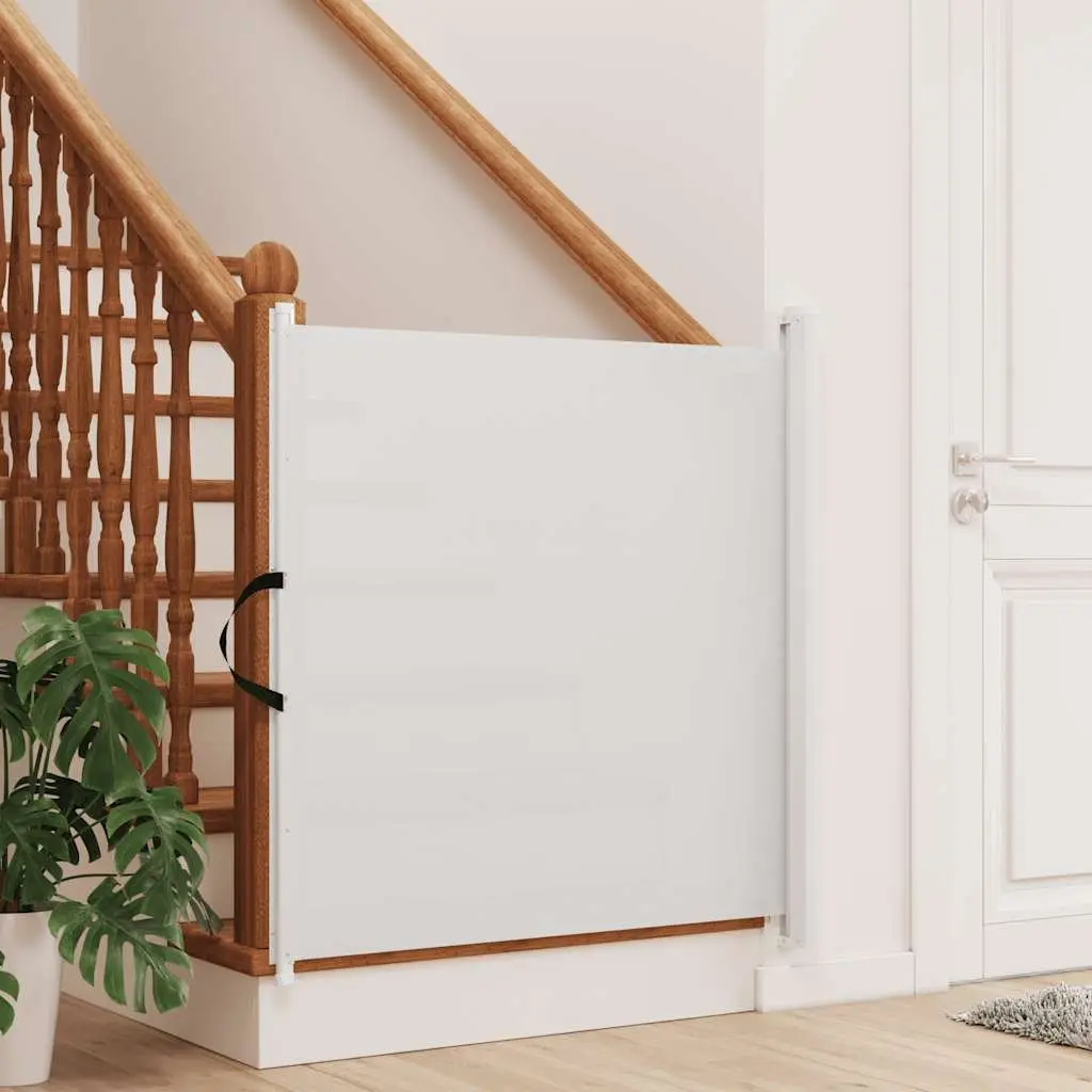 Retractable Pet Gate White 102.5x125 cm Portable Indoor Fence