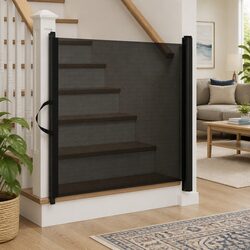 Retractable Pet Safety Gate Black - 82.5 x 125 cm