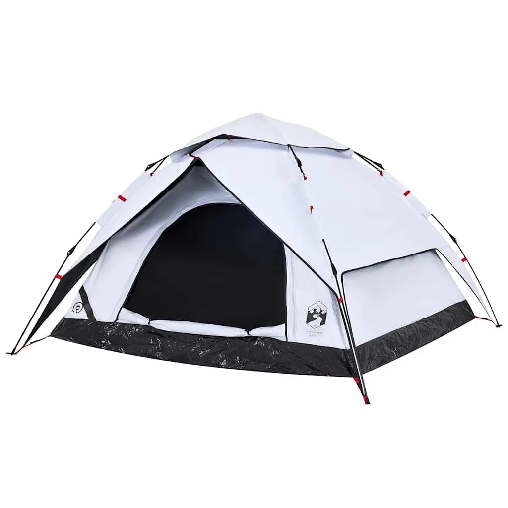 Camping Tent White 5-Person Dome Quick Release Setup Blackout Fabric