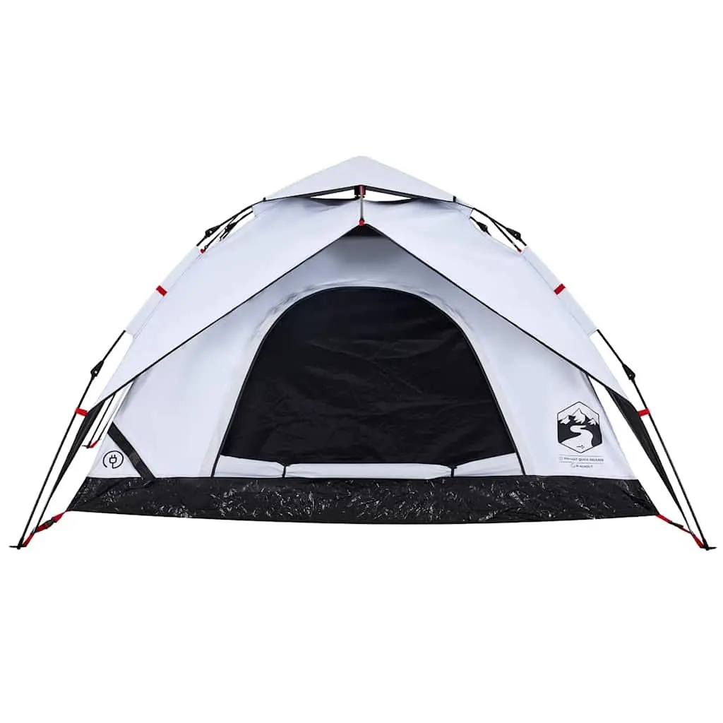 Camping Tent White 5-Person Dome Quick Release Setup Blackout Fabric