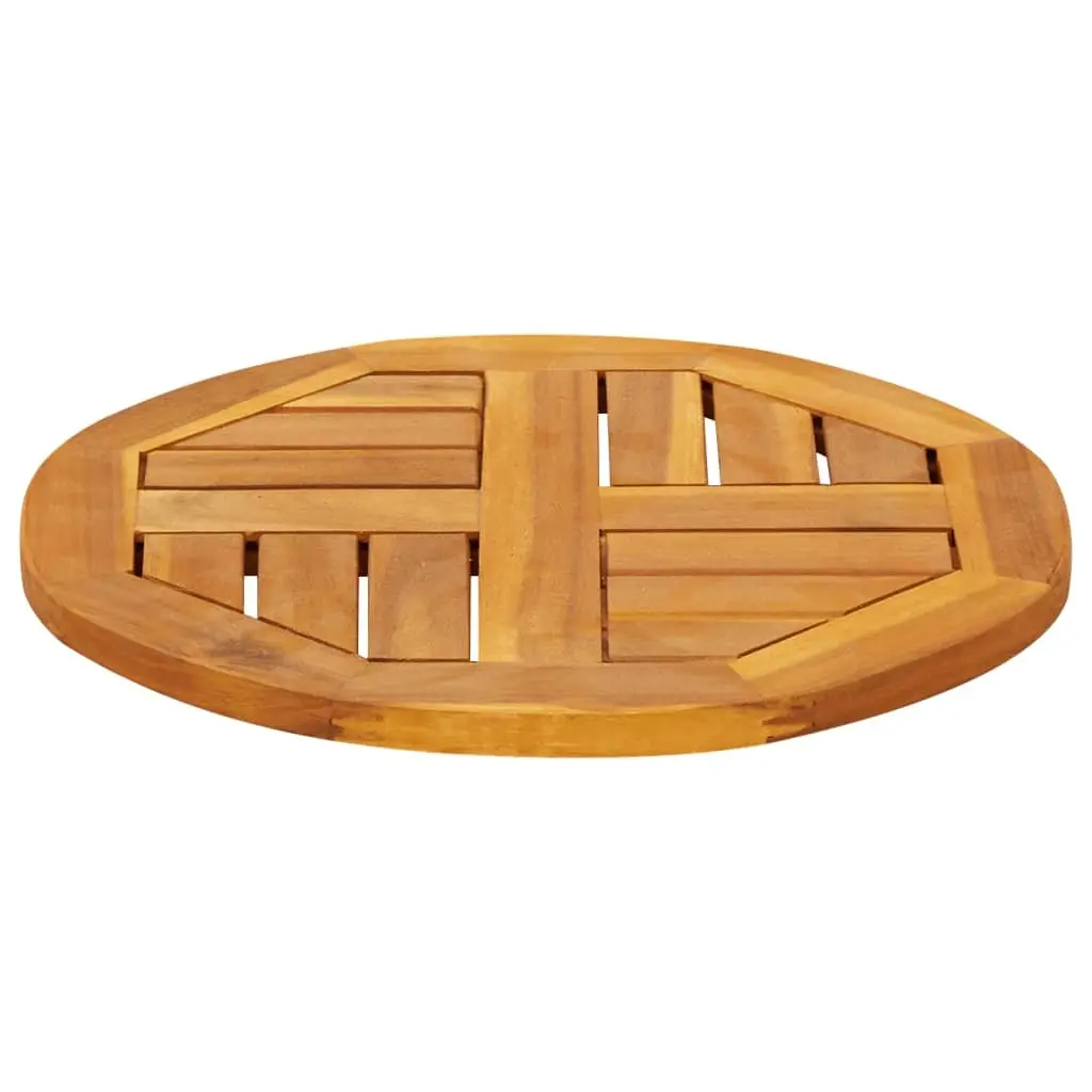 Round Solid Wood Table Top Brown Ø40x2 cm Acacia Replacement Dining Furniture Top