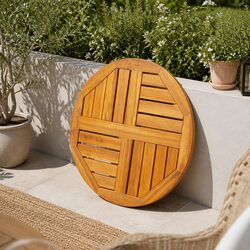 Solid Wood Table Top Ø50x2 cm for Reliable Use