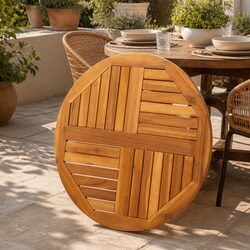 Round Acacia Table Top Ø70x2 cm for Stylish Dining