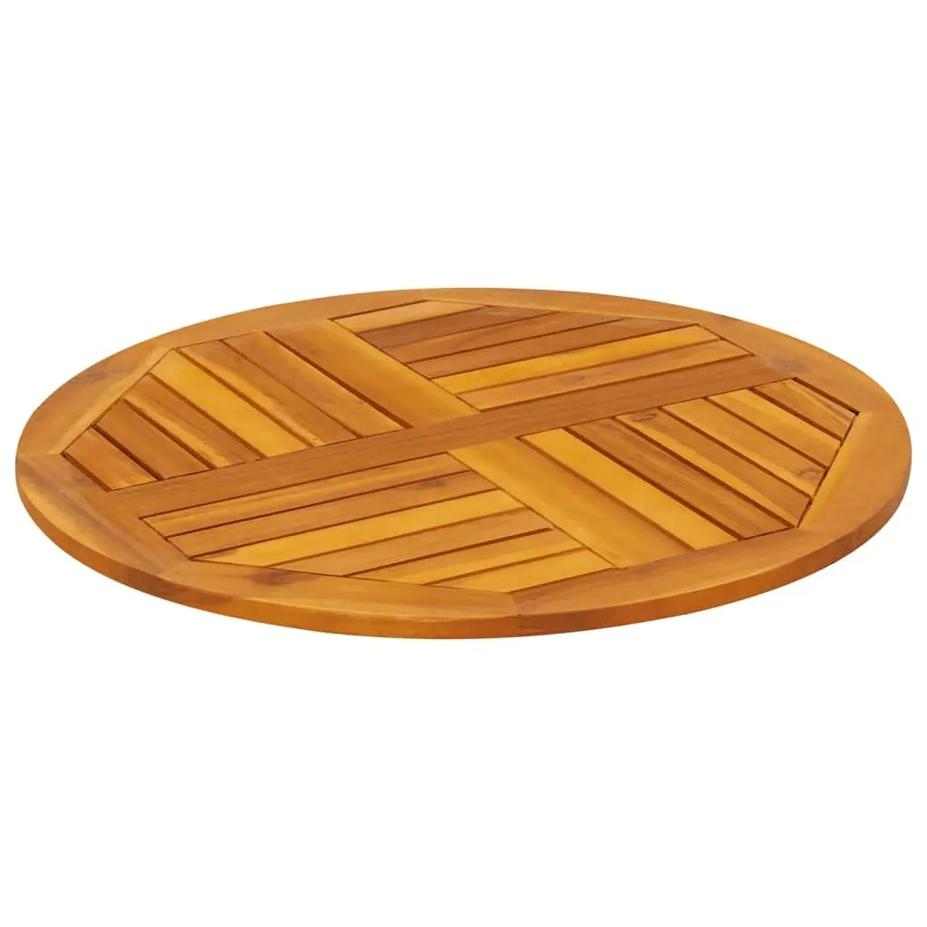 Round Solid Wood Table Top Brown Ø70x2 cm Acacia Replacement Dining Garden Furniture