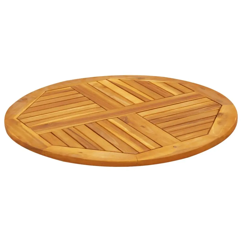 Solid Wood Table Top Brown Ø80x2.2 cm Acacia Durable Replacement for Indoor Outdoor Use