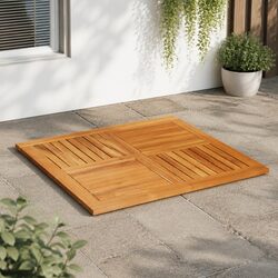 Compact Square Table Top in Solid Brown Acacia Wood