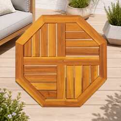 Concise Brown Octagonal Table Top 50x50x2 cm