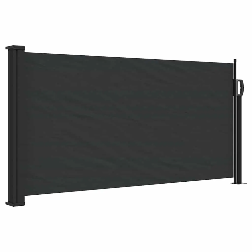 Retractable Side Awning Black 100x300cm Water and UV Resistant Fabric Garden Privacy Screen